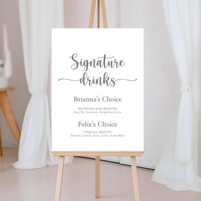 Poster Letras de Bebidas Especiais Prata (Criador carregado)