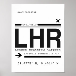 Pôster Letras de Chamada do Aeroporto Heathrow de Londres