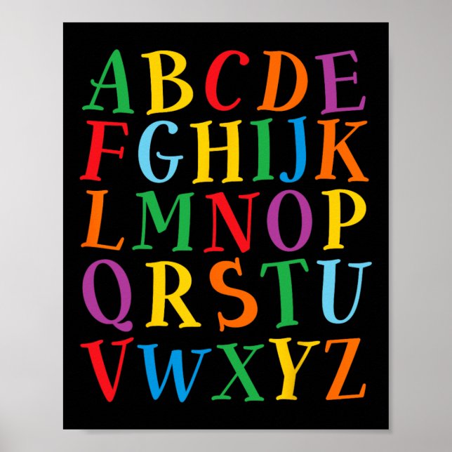 Poster Letras De Cores Divertidas Alfabeto Aprender Abcs  (Frente)