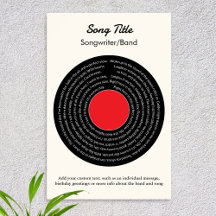 Letras de Música Personalizadas Disco de Vinil Ret