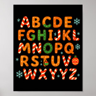 Poster Letras de Natal Alfabeto de Cana de Açúcar de Geng