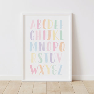 Poster Letras em Pastel para Quarto de Meninas