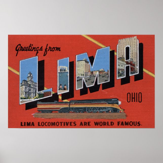 Poster Letras Grandes - Locomotivas de Lima são do Mundo (Frente)