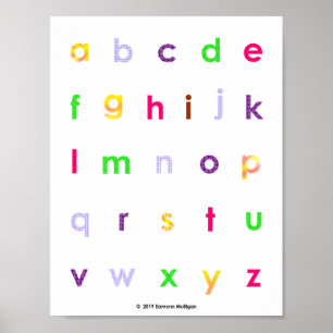 Poster Letras lowercase do alfabeto