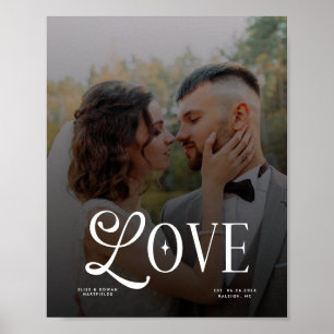 Poster Letras Maiúsculas de Casamento Personalizadas de A