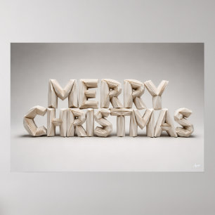 Poster Letras Maiúsculas de Natal em Origami