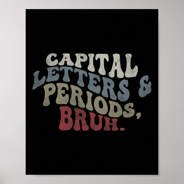 Poster Letras Maiúsculas E Pontos Bruh  (Frente)