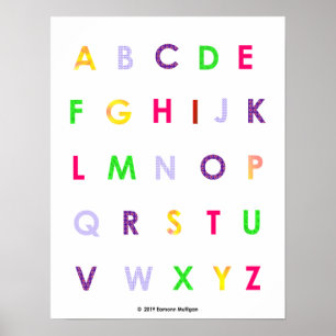 Poster Letras principais do alfabeto