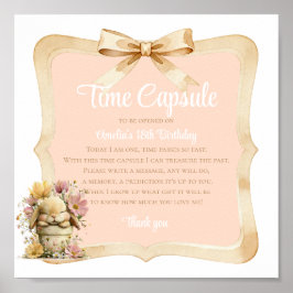 Poster Letreiro de 1º Aniversário do Coelho de Gingham Pê