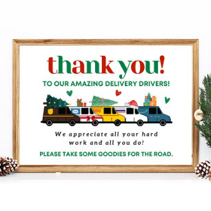 Poster Letreiro de agradecimento para entregador de Natal