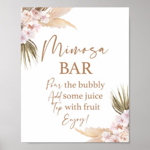 Poster letreiro de bar Mimosa de Grama das Pampas
