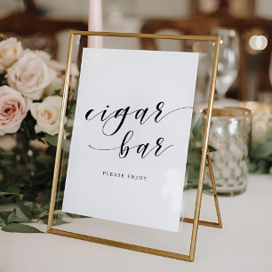 Poster Letreiro de Barra de Charutos de Casamento com Cal