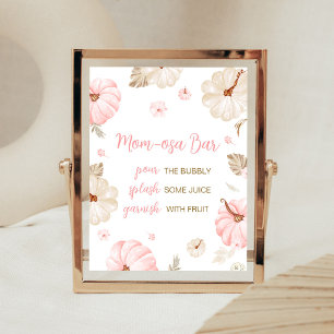 Poster Letreiro de Barra de Mãe Osa Abóbora Doce Rosa Peq