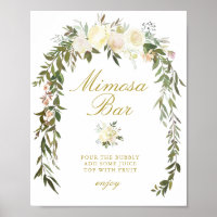 letreiro de barra de mimosa para chá de noiva flor