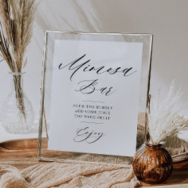 Poster letreiro de barra de mimosa para chá de panela com