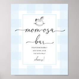 Poster Letreiro de Barra de Mom-osa para Chá de Bebê com 