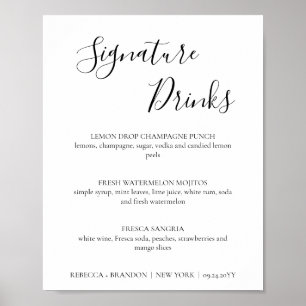 Poster Letreiro de Bebidas com Assinatura Simples de Rebe