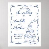 Letreiro de Boas-Vindas de Casamento Azul Capricho