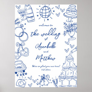 Poster Letreiro de Boas-Vindas de Casamento Caprichoso De