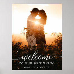 Poster Letreiro de Boas-Vindas de Casamento com Grafia El