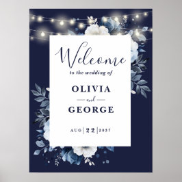 Poster Letreiro de Boas-Vindas de Casamento com Luzes de 