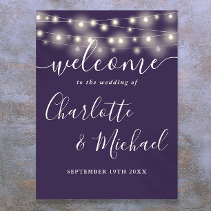 Poster Letreiro de Boas-Vindas de Casamento com Luzes de