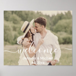 Poster letreiro de boas-vindas de casamento country com e