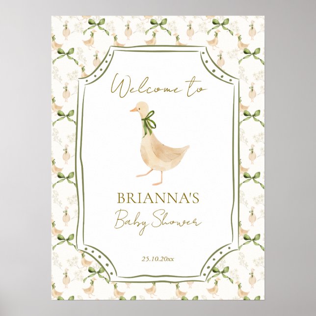 Poster Letreiro de boas-vindas para chá de bebê com rimas (Frente)