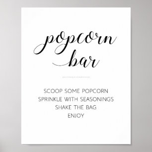 Poster Letreiro de Buffet de Barra de Pipoca Elegante par