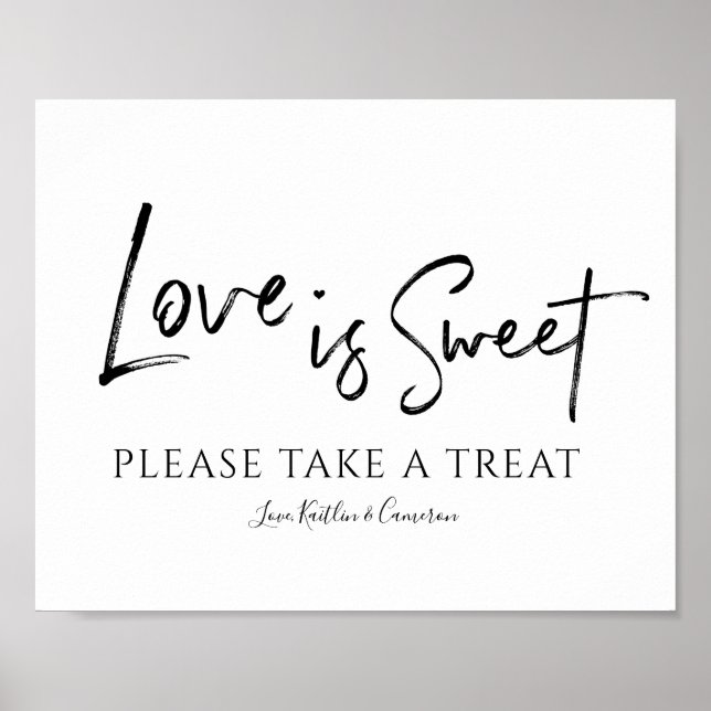 Poster Letreiro de Buffet de Doces de Casamento "O Amor é (Frente)