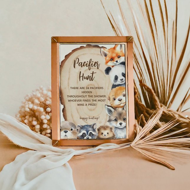 Poster Letreiro de Caça ao Chupeta com tema de Animais da (Criador carregado)