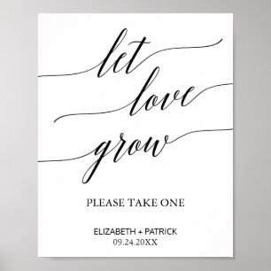 Poster Letreiro de Caligrafia Elegante Deixe o Amor Cresc