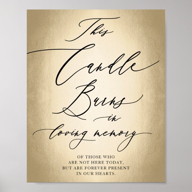 Poster Letreiro de Caligrafia em Memória de Quem Partiu S (Frente)