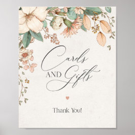 Poster letreiro de cartões e presentes de chá de bebê ros