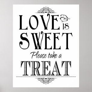 Poster Letreiro de casamento amor é doce