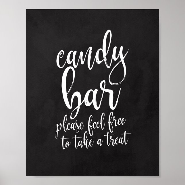 Poster Letreiro de Casamento Candy Bar Chalkboard Script  (Frente)