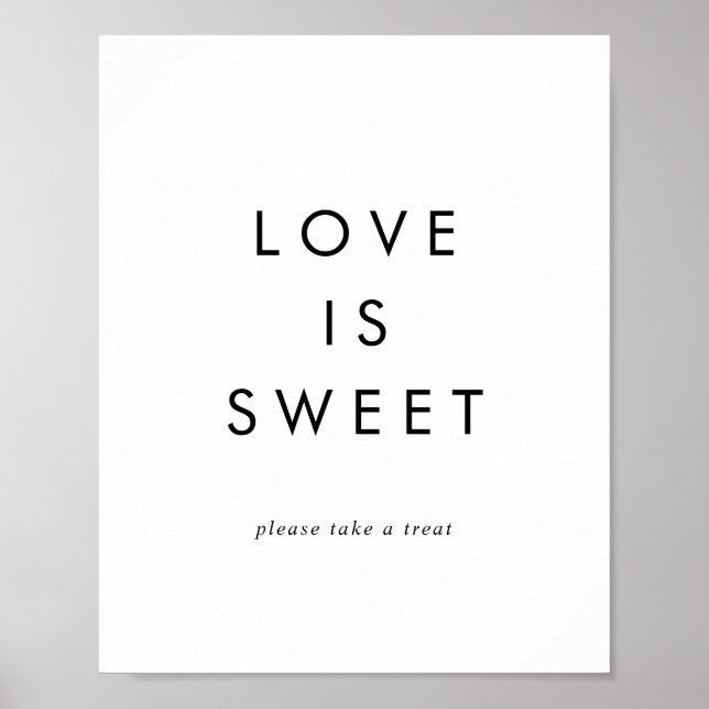 Poster Letreiro de casamento Chic Typography Love Is Swee (Frente)