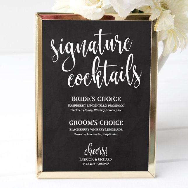 Poster Letreiro de Casamento de Drinks Especiais em Quadr (Criador carregado)