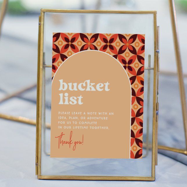 Poster Letreiro de Casamento Groovy Bucket List (Sign Mock-up)