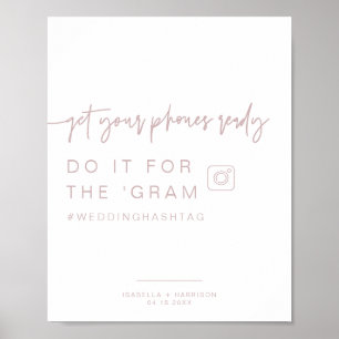 Poster Letreiro de Casamento MARLO Dusty Rose Hashtag Ins