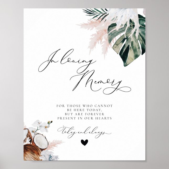 Poster Letreiro de Casamento Memorial Dusty Blue de Praia (Frente)