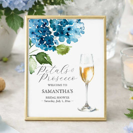 Poster Letreiro de Chá de Bebê de Pétalas e Prosecco para