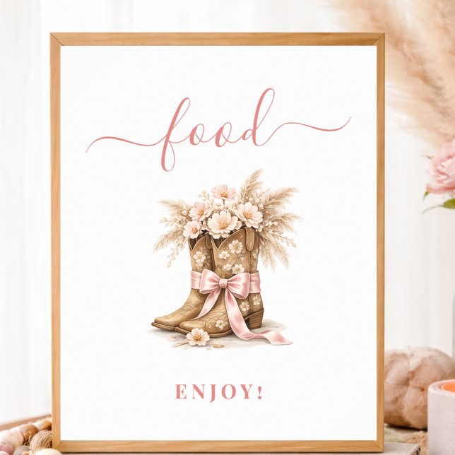Poster Letreiro de Comida para Chá de Bebê com Botas de C (Criador carregado)