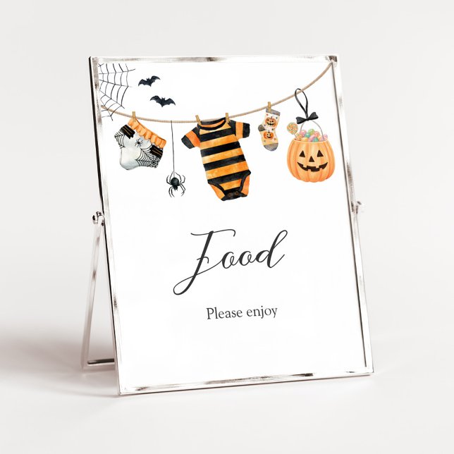 Poster Letreiro de comida para varal de roupa A Little Bo (Ghost Clothesline Baby Shower Food Sign)