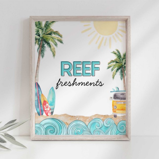 Poster Letreiro de Festa de Bebidas Reef Freshments (Criador carregado)