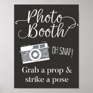 Poster Letreiro de Fotocabine, Pegue um Adereço e Faça um