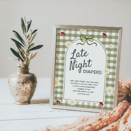 Poster Letreiro de Fraldas Noturnas para Chá de Bebê Love