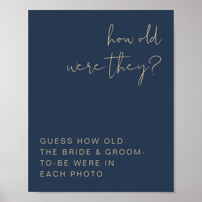 Poster Letreiro de idade de CAITLIN Navy e Gold (Frente)