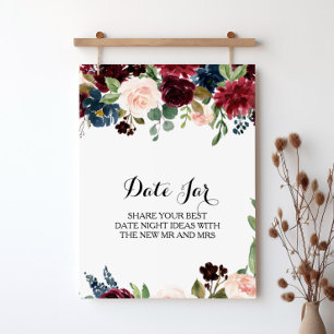 Poster Letreiro de Jarro de Datas Burgundy Dazzling Rusti