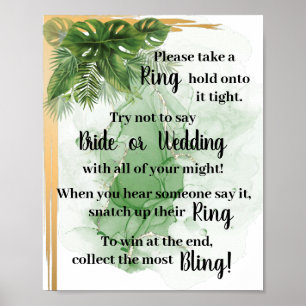 Poster Letreiro de Jogo de Chuveiro de Palma Tropical Col